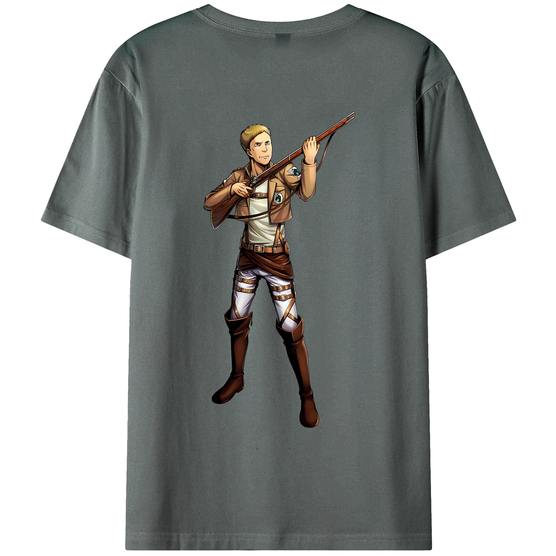 （画像用） 進撃の巨人 Attack on Titan 綿100％ メンズ半袖Tシャツ（バックプリント） 通気性